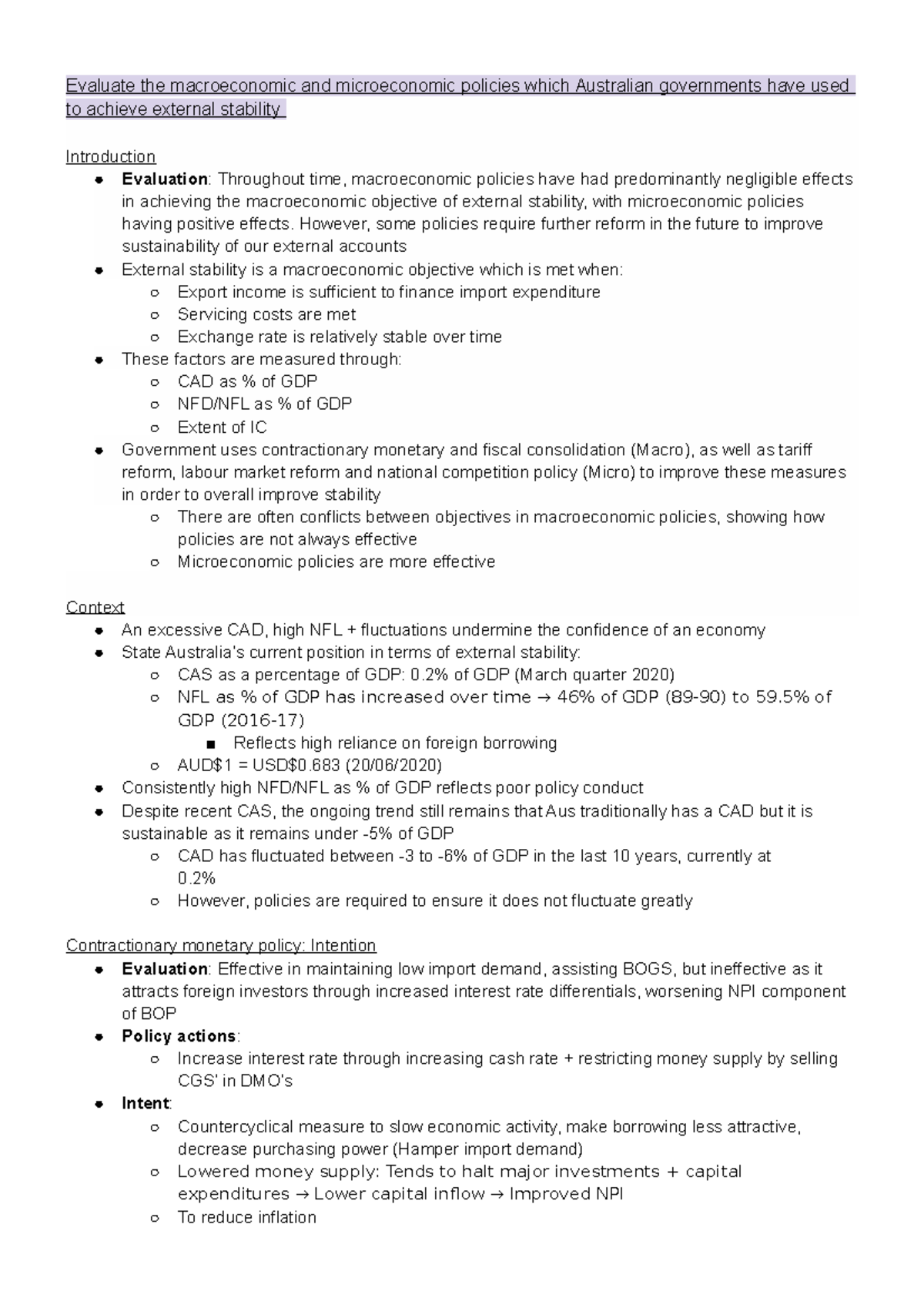 macroeconomic objectives essay grade 12