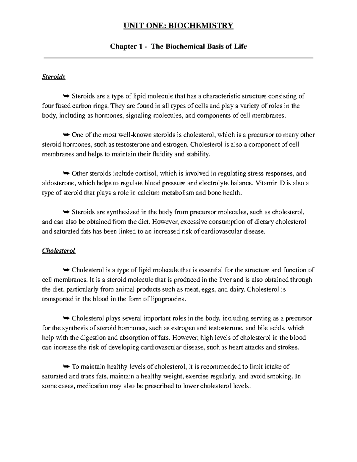 Biochemistry Chapter 1 Section 4 Pt 6 - UNIT ONE: BIOCHEMISTRY Chapter ...
