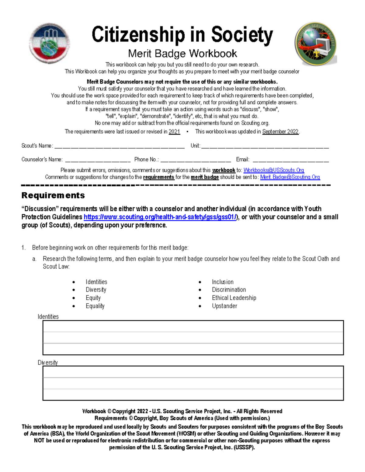 Citizenship-in-society - Citizenship in Society Merit Badge Workbook This  workbook can help you but - Studocu
