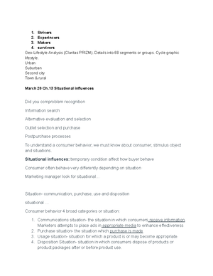 Consumer behavior notes Part IV - Google Docs - Purpose or reason for ...