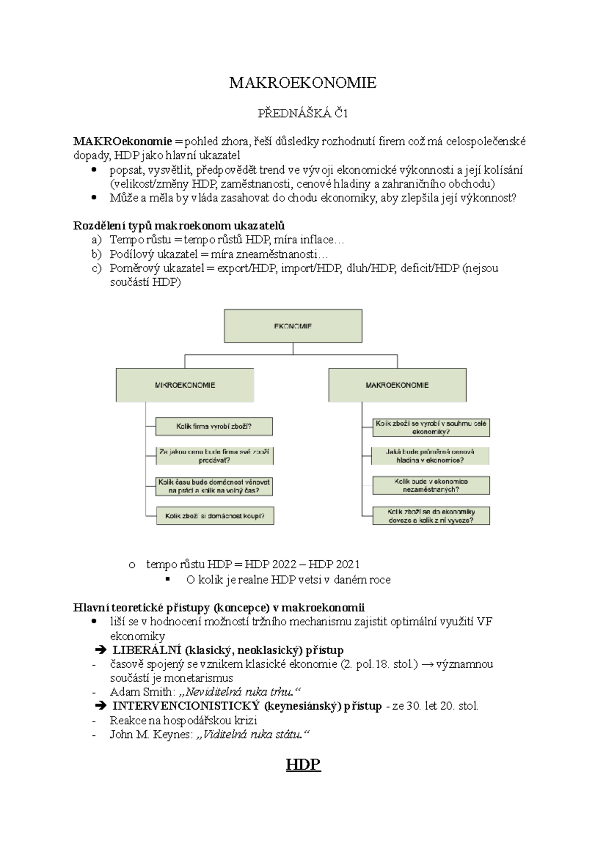 Makroekonomie - VŠE - Hehe - MAKROEKONOMIE PŘEDNÁŠKÁ Č MAKROekonomie ...