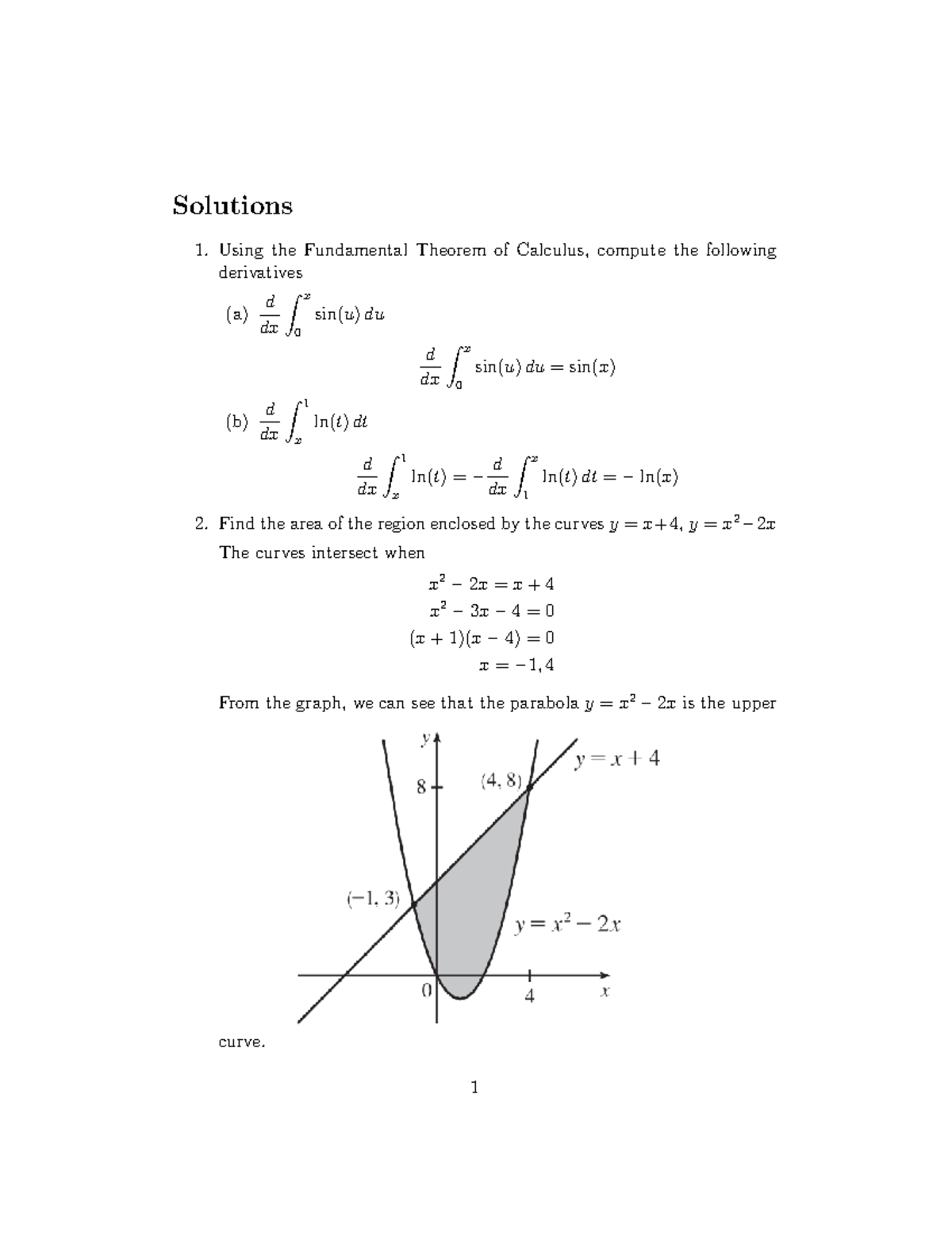 Review-Test-3-Solutions B - Solutions Using The Fundamental Theorem Of ...