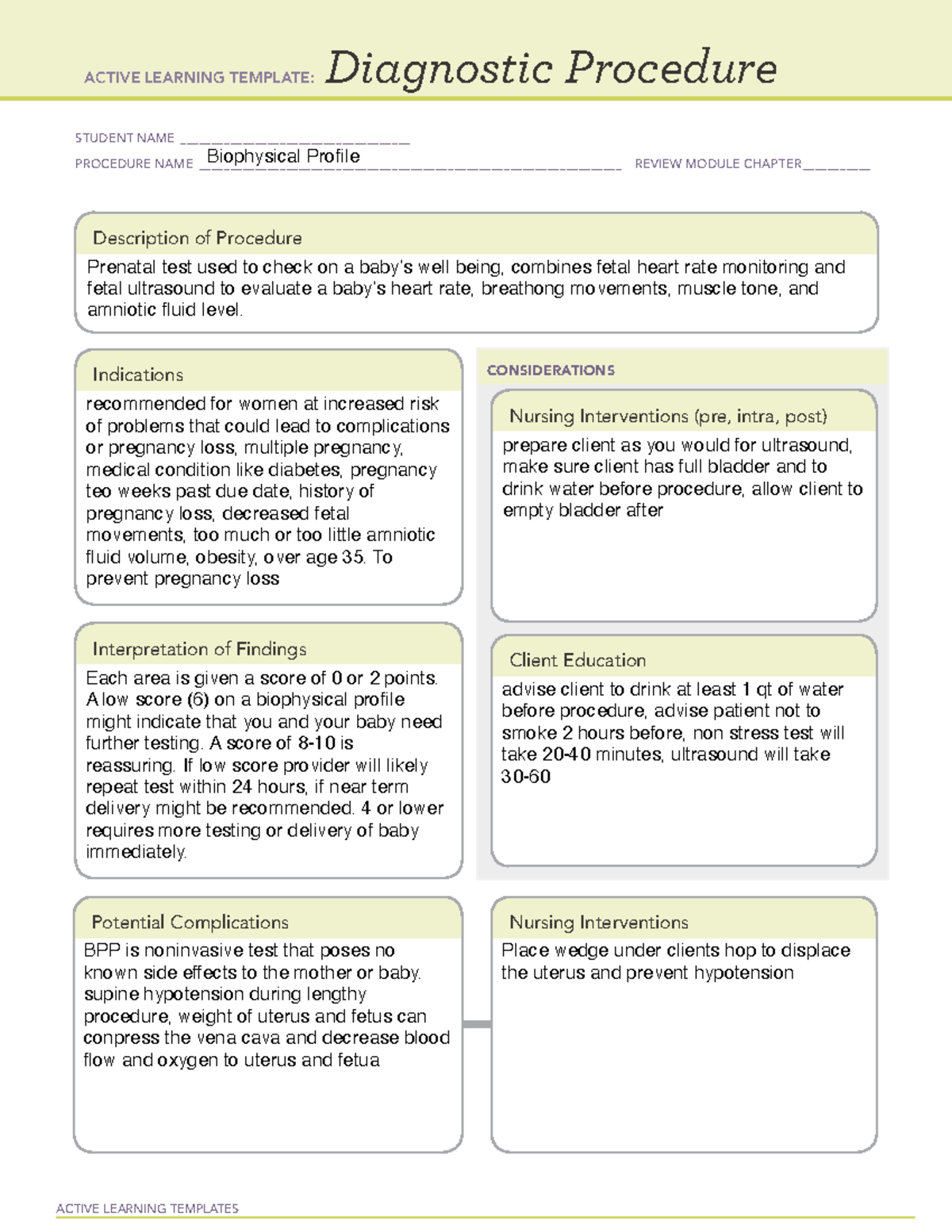 ATI Diagnostic Procedure Biophysical Profile.pdf - ACTIVE LEARNING ...