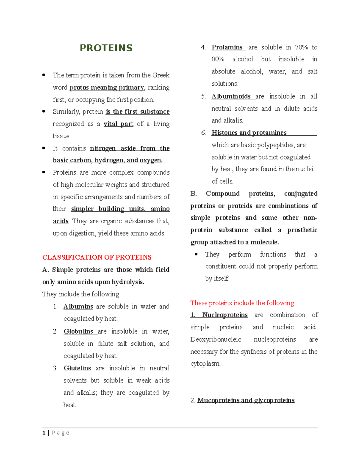 Proteins All about protein PROTEINS The term protein is taken from