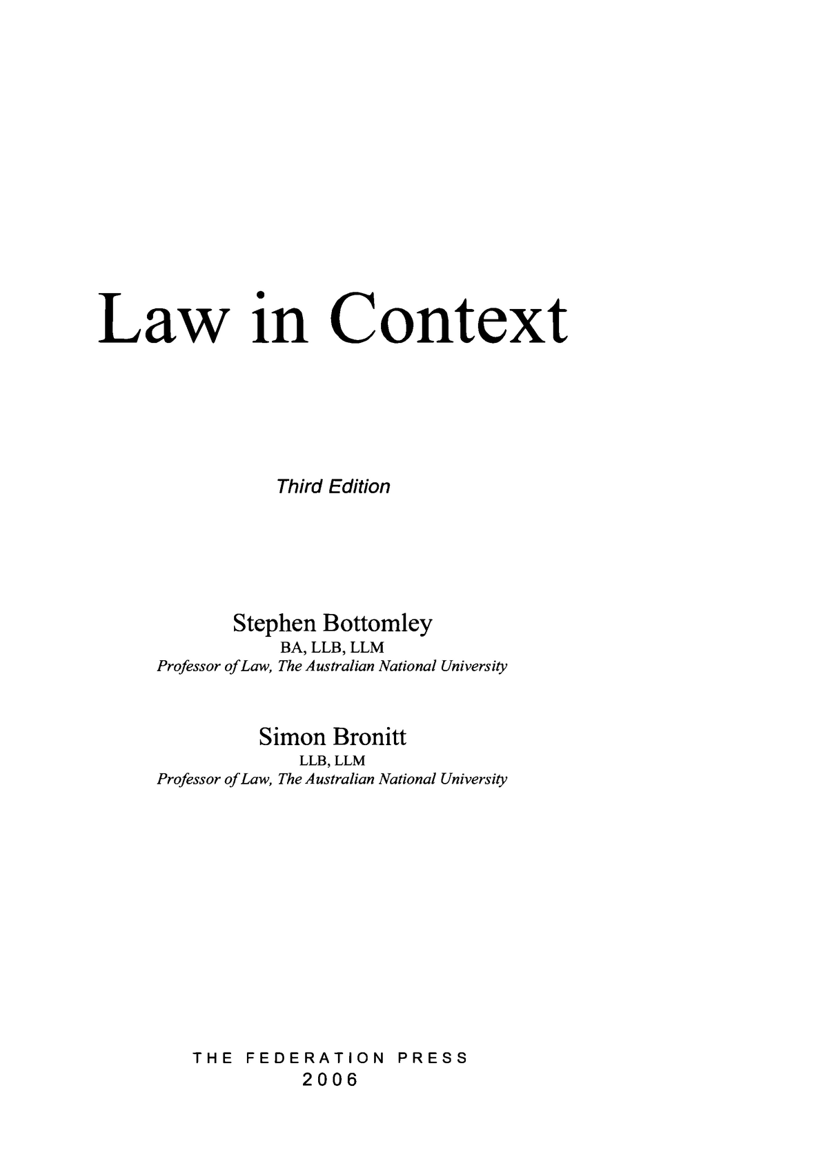 legal-formalism-law-in-context-third-edition-stephen-bottomley-ba-llb