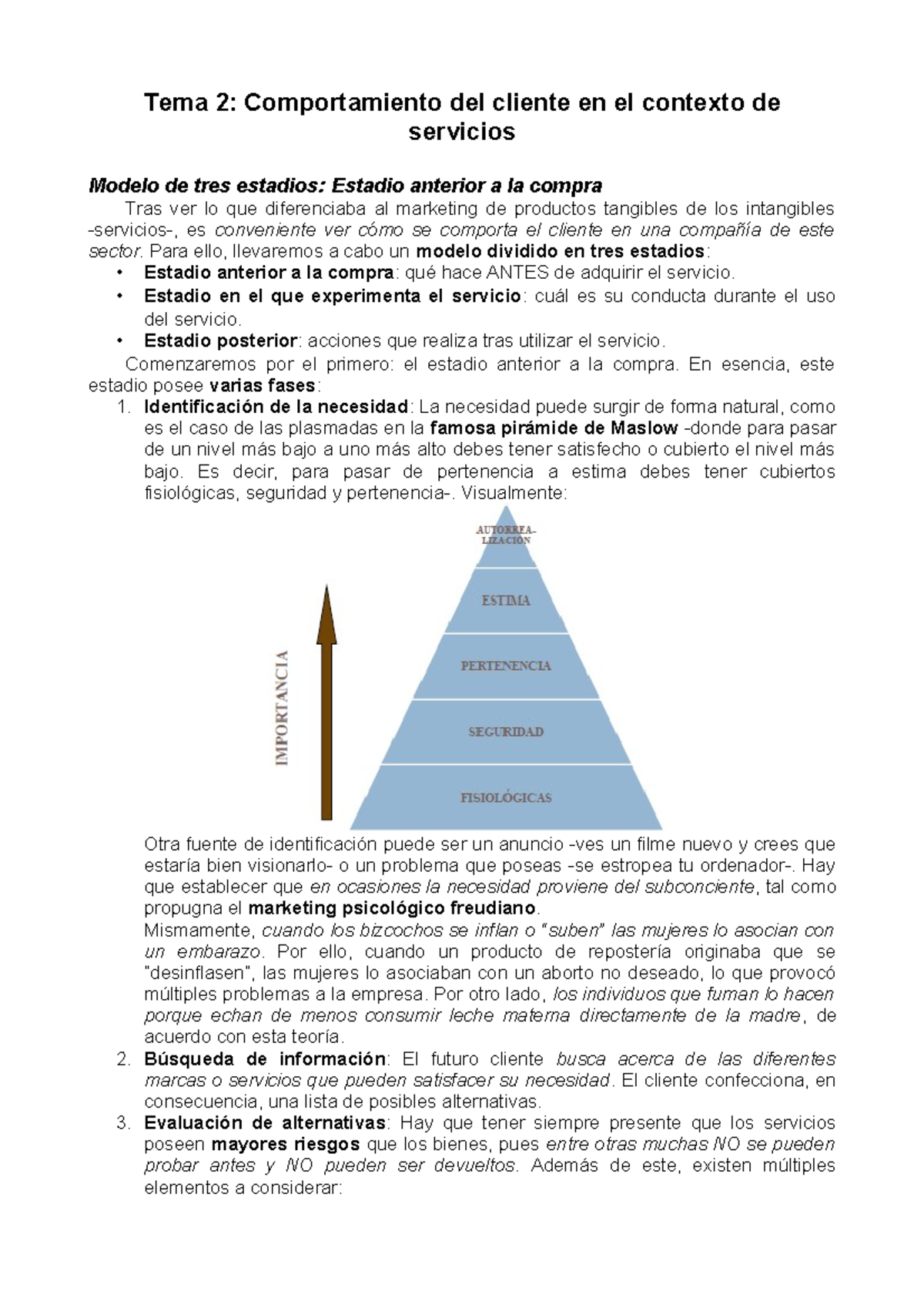 Tema 2 Md S - Apunts 2 - Tema 2: Comportamiento del cliente en el ...