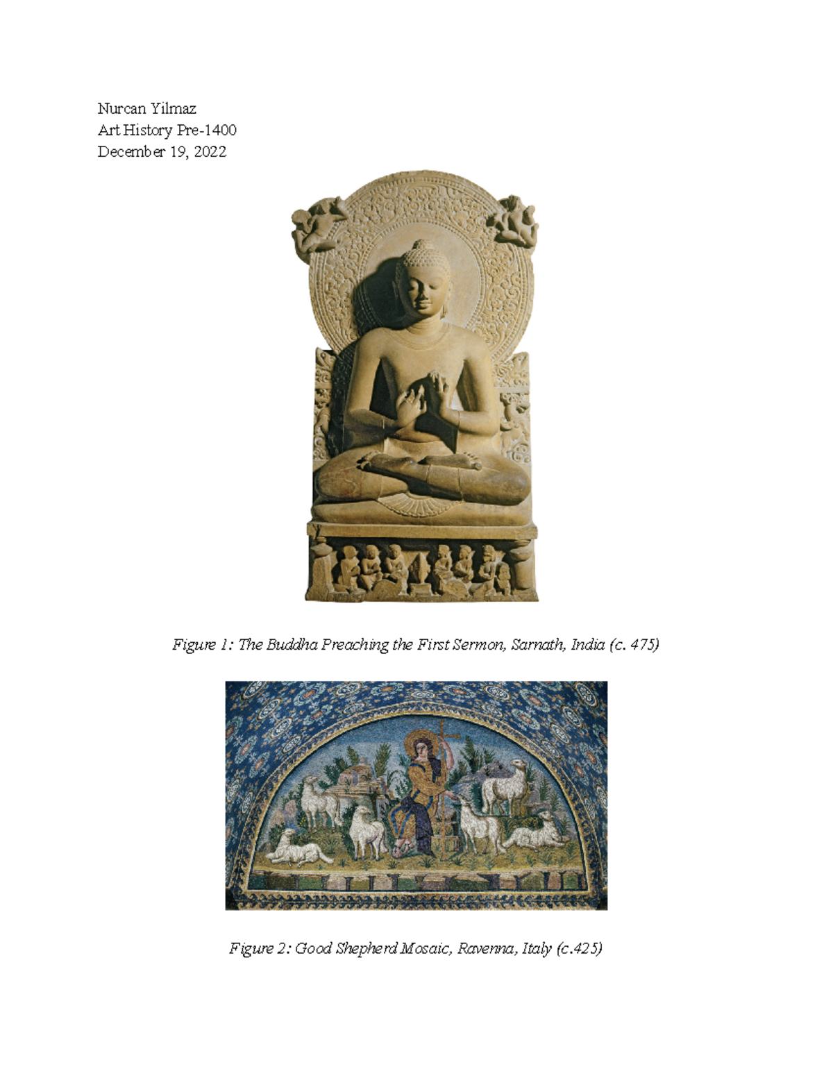 Art History Final Part 1 Essay 3 Nurcan Yilmaz Art History Pre