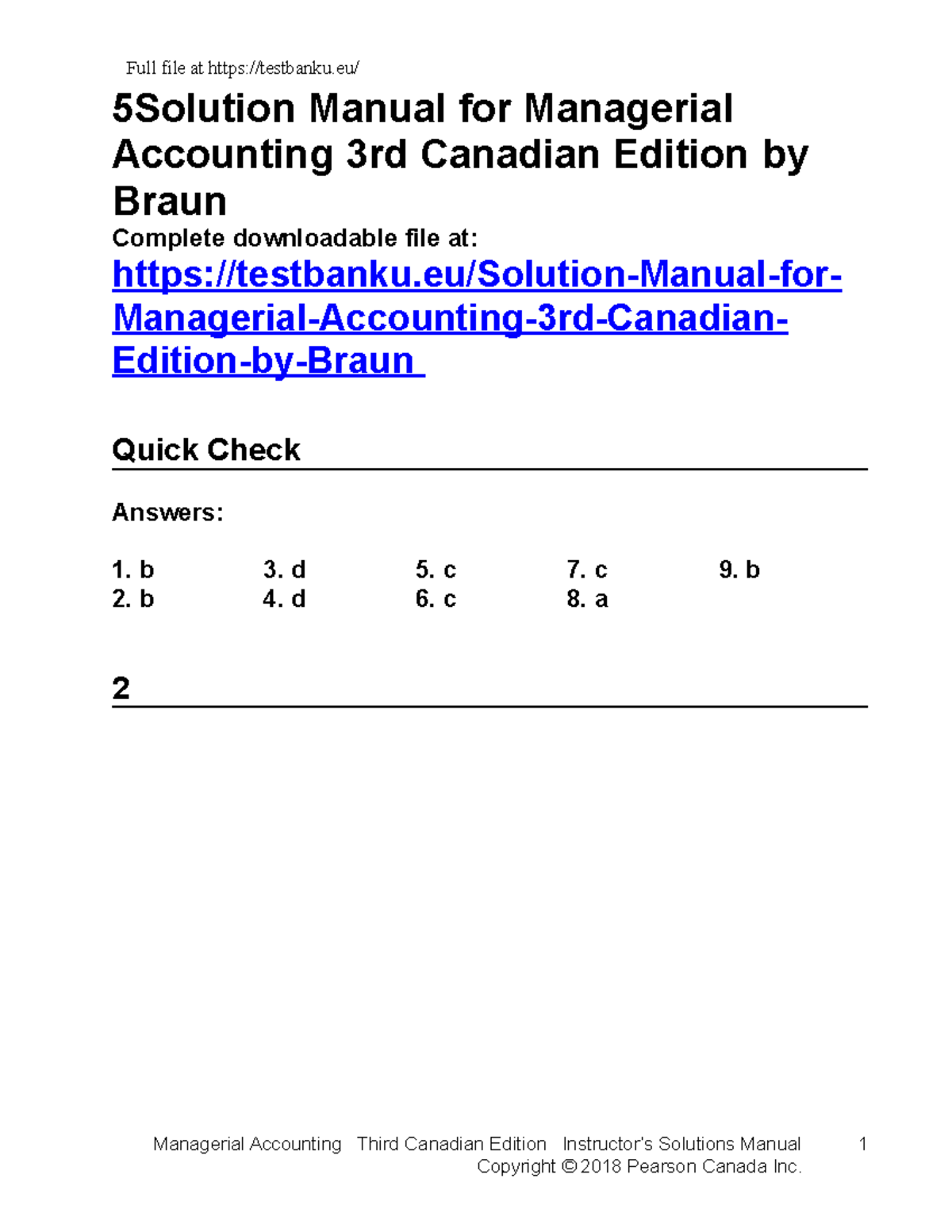 Chapter 1 Pearson Help Accounting Answers - Full file at testbanku