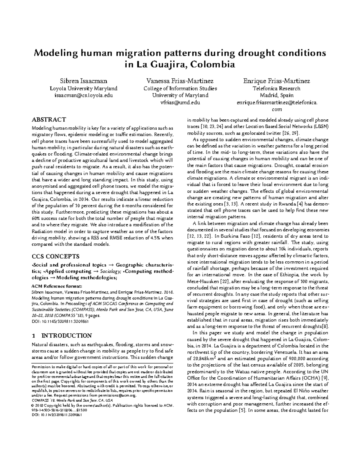 Modeling-human-migration - Modeling human migration pa erns during ...