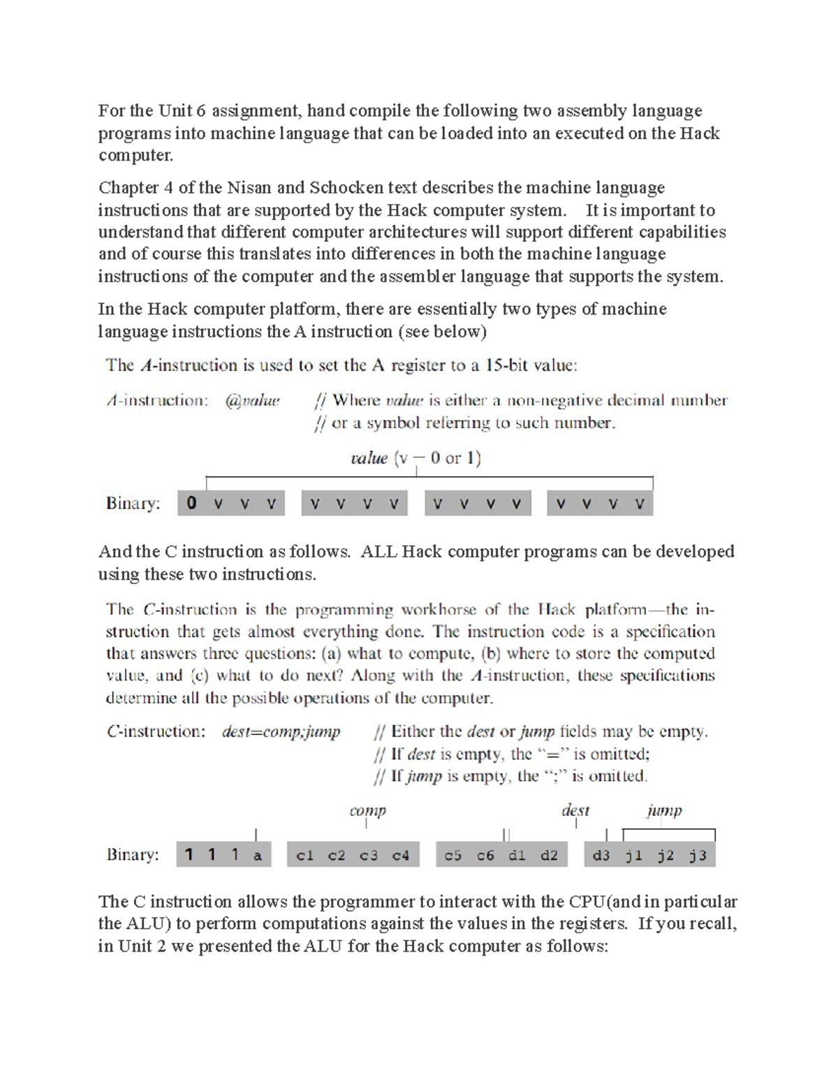 unit 6 assignment c and d