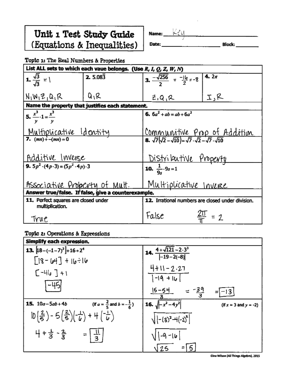 Unit+1+Review+Key - it helps biatch - FE101 - BU - Studocu
