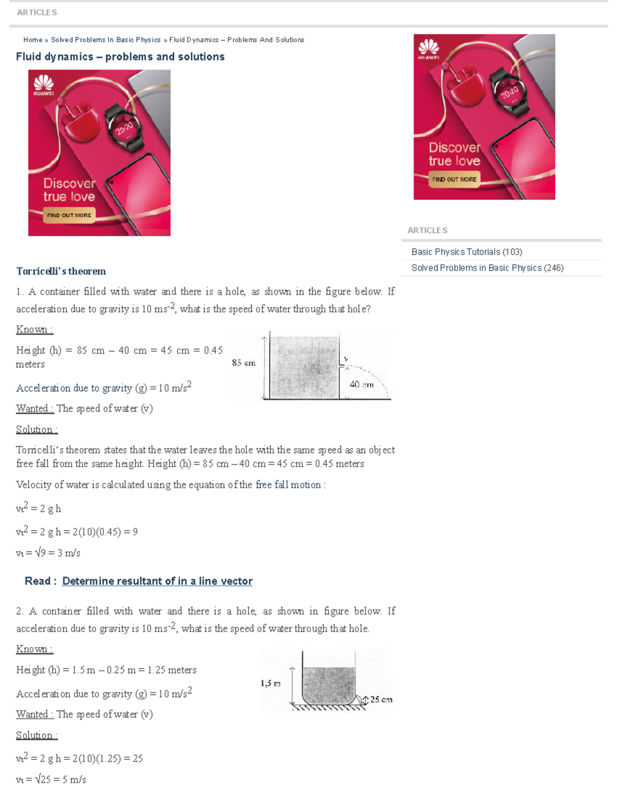 Fluid Dynamics – Problems And Solutions Solved Problems In Basic ...