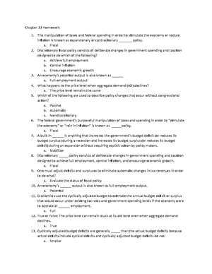Chapter 26 homework - Chapter 26 Homework Macroeconomics deals with the ...