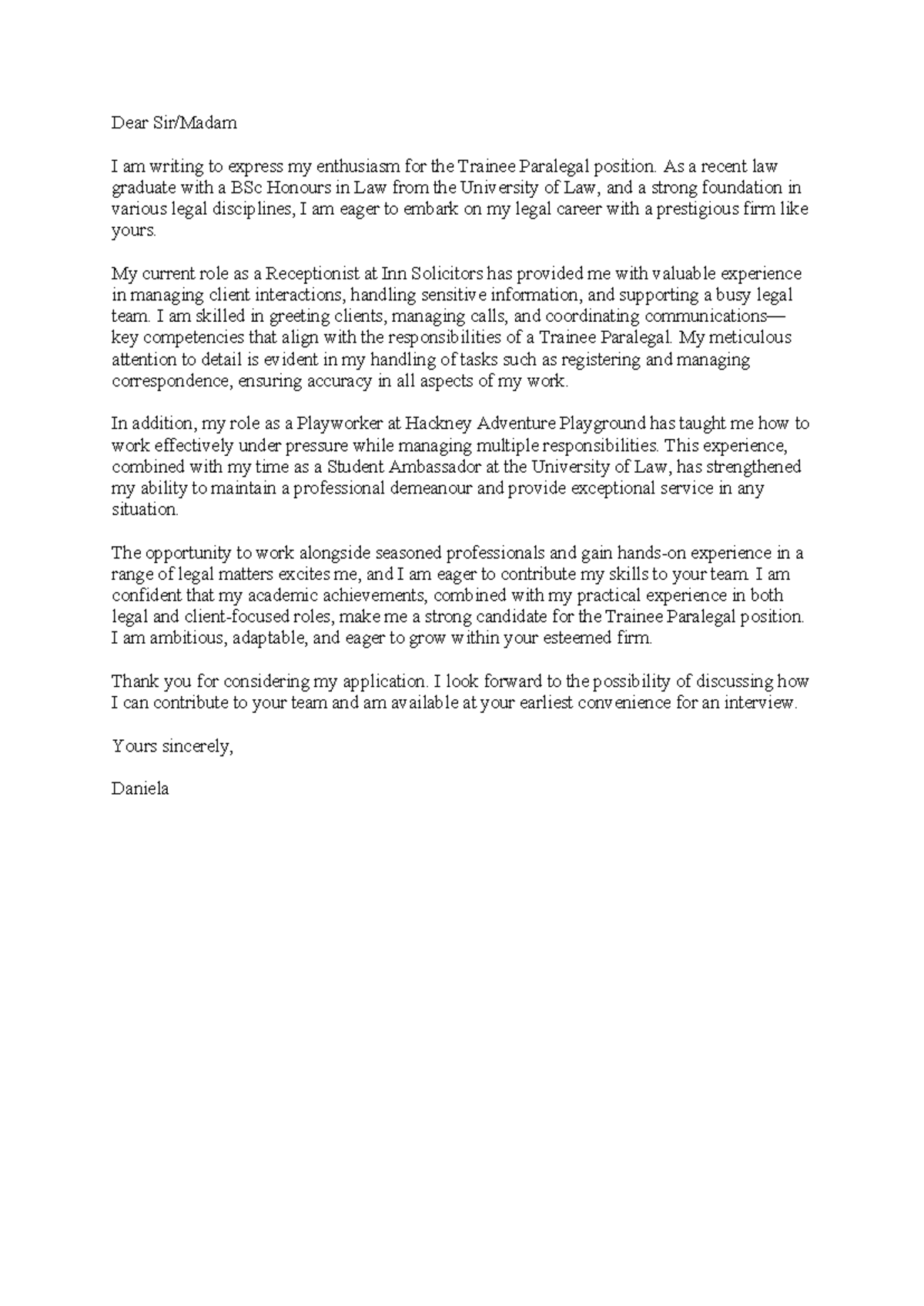 Dear Sir - lecture note - Dear Sir/Madam I am writing to express my ...