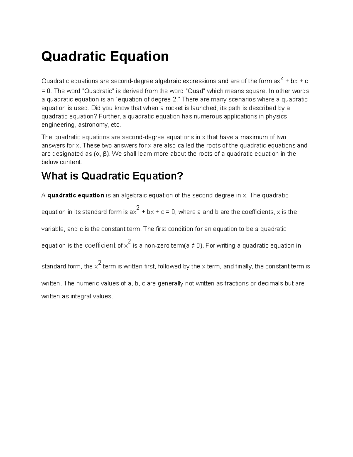Quadratic Formula - Google Docs - Quadratic Equation Quadratic ...