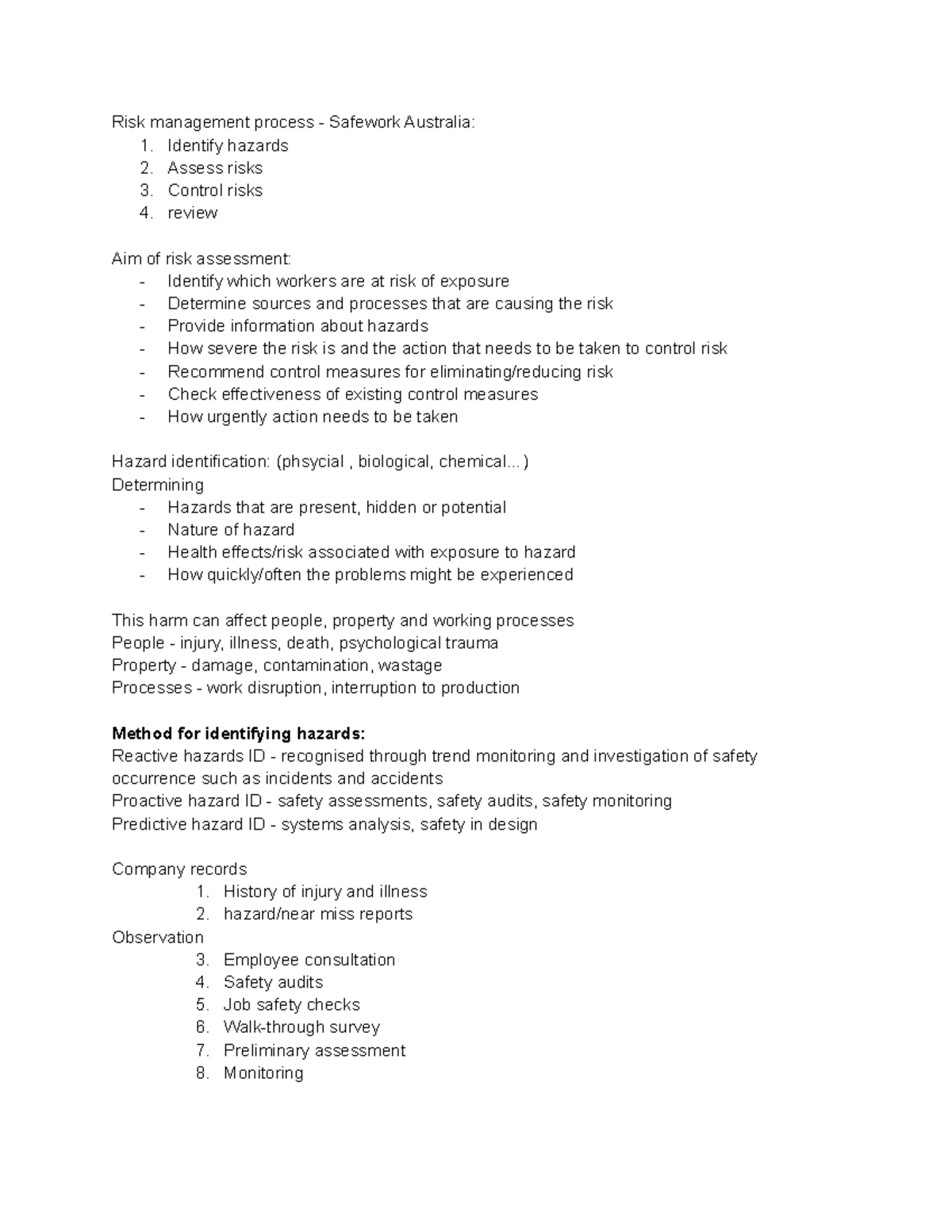 Lect 2 - identifying hazards - Risk management process - Safework ...