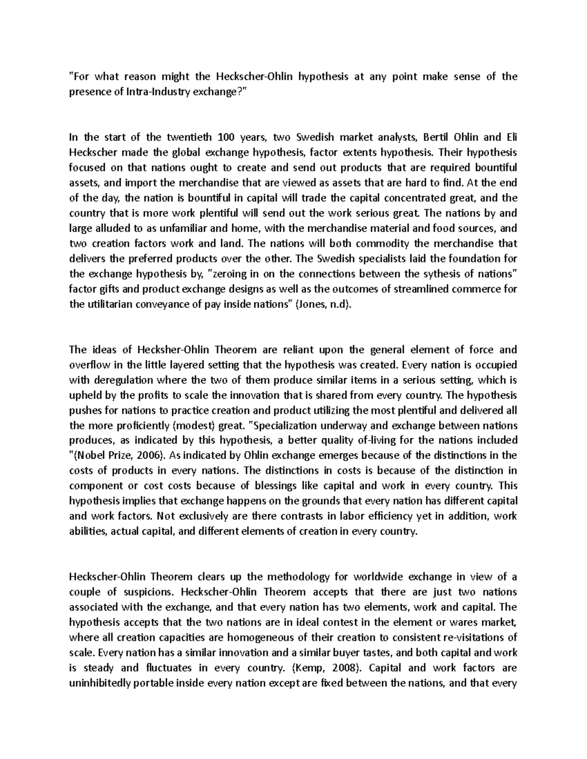 Heckscher-Ohlin Theorem - 