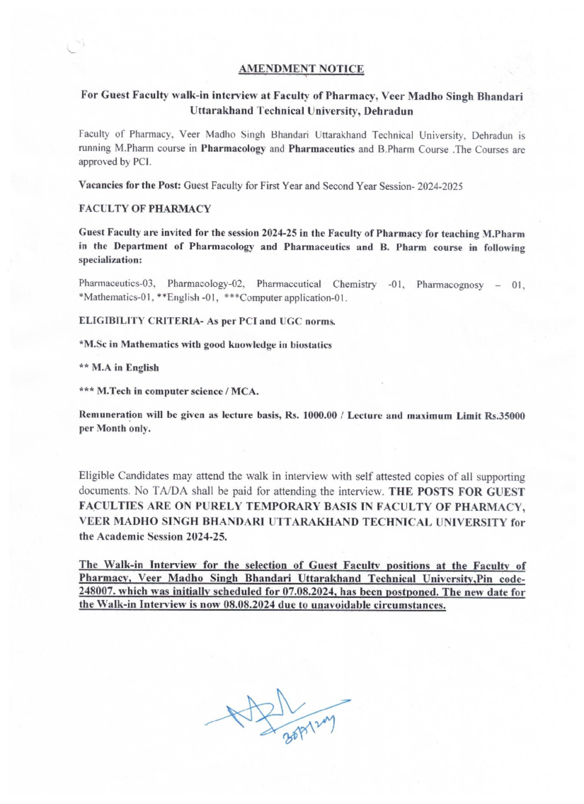 638582886879904132 - gkjl - AMENDMENT NOTICE For Guest Faculty ...