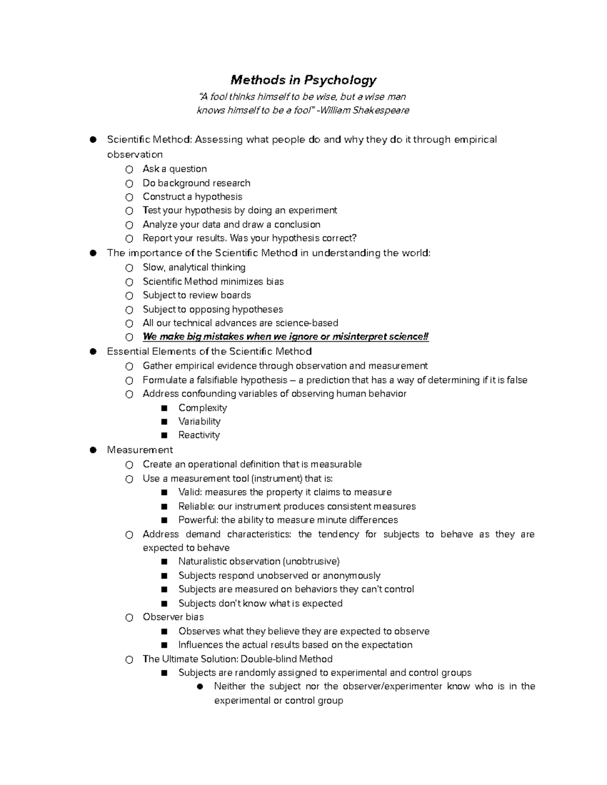Methods in Psychology Teacher Robert Kramer Methods in Psychology
