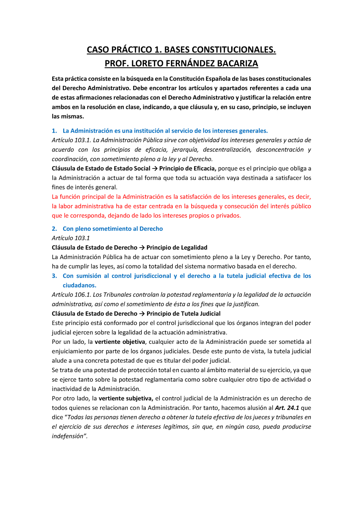 Caso Práctico 1 Corregido Caso PrÁctico 1 Bases Constitucionales Prof Loreto FernÁndez 4377