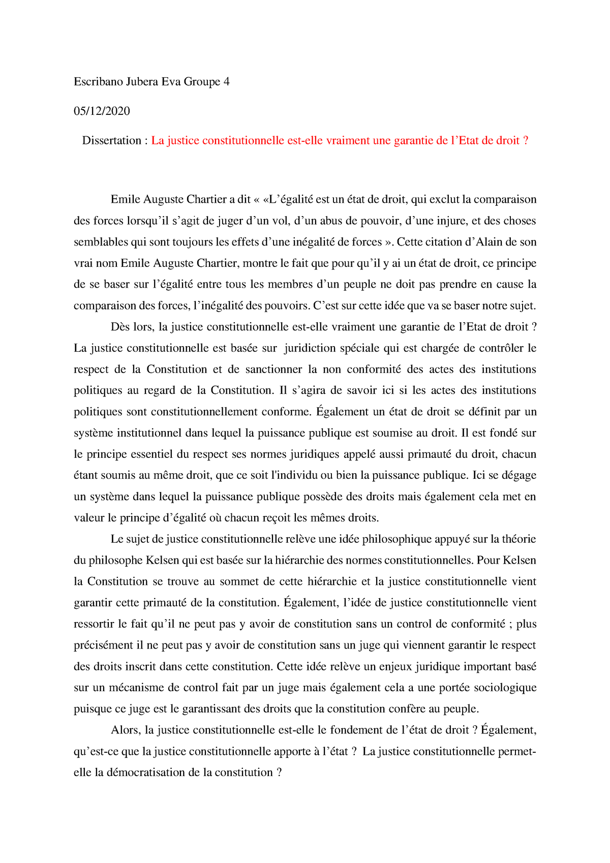 dissertation la justice constitutionnelle