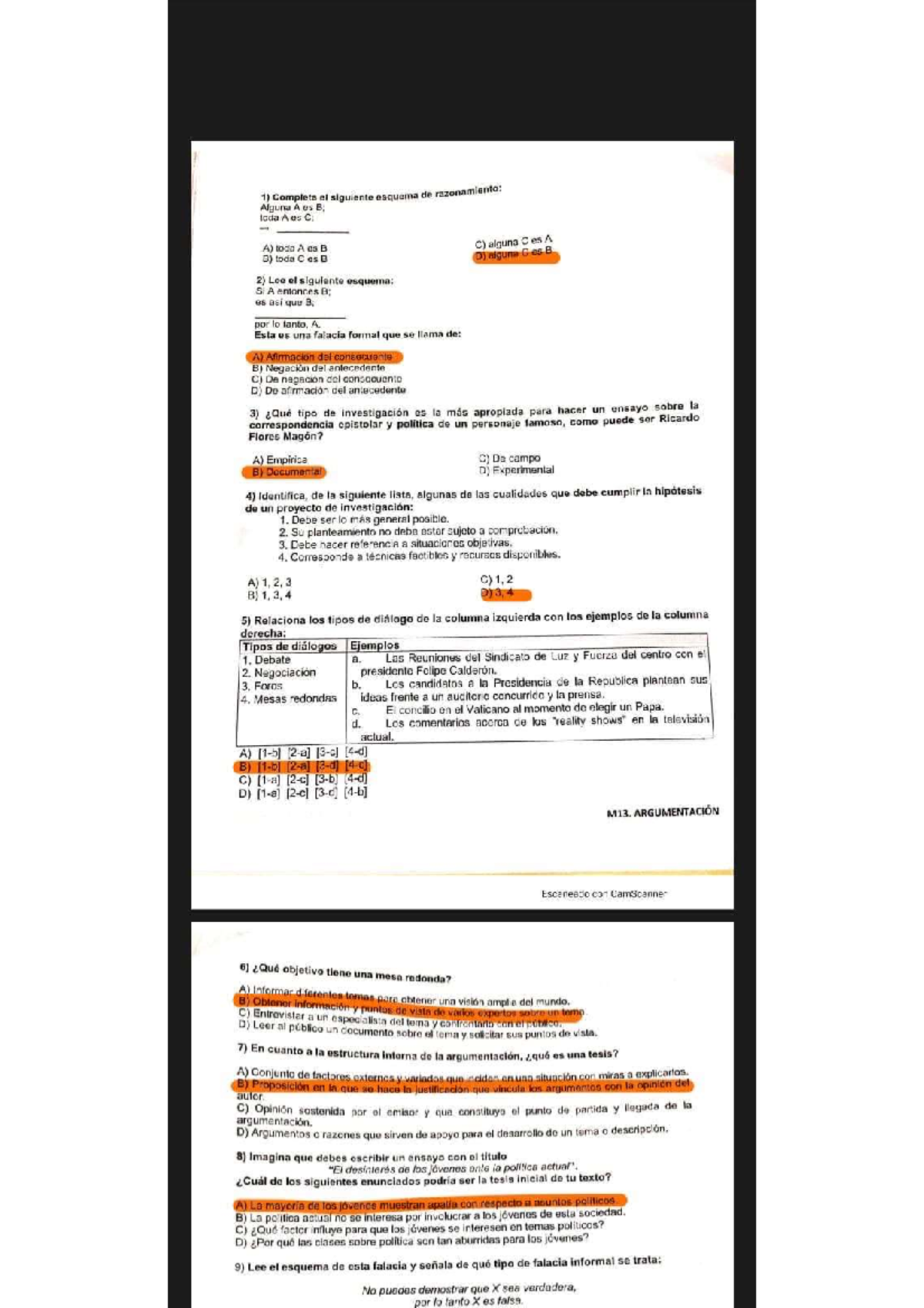 Módulo 13 argumentación - 1) Completa el siguiente esquema de ...