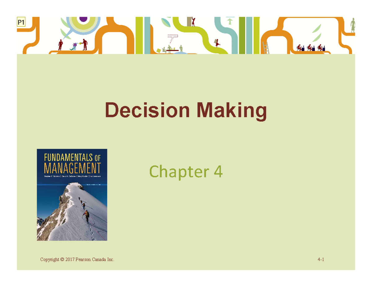 CH4 - Decision making - Lecture notes CH4 - Decision Making Chapter 4 P ...