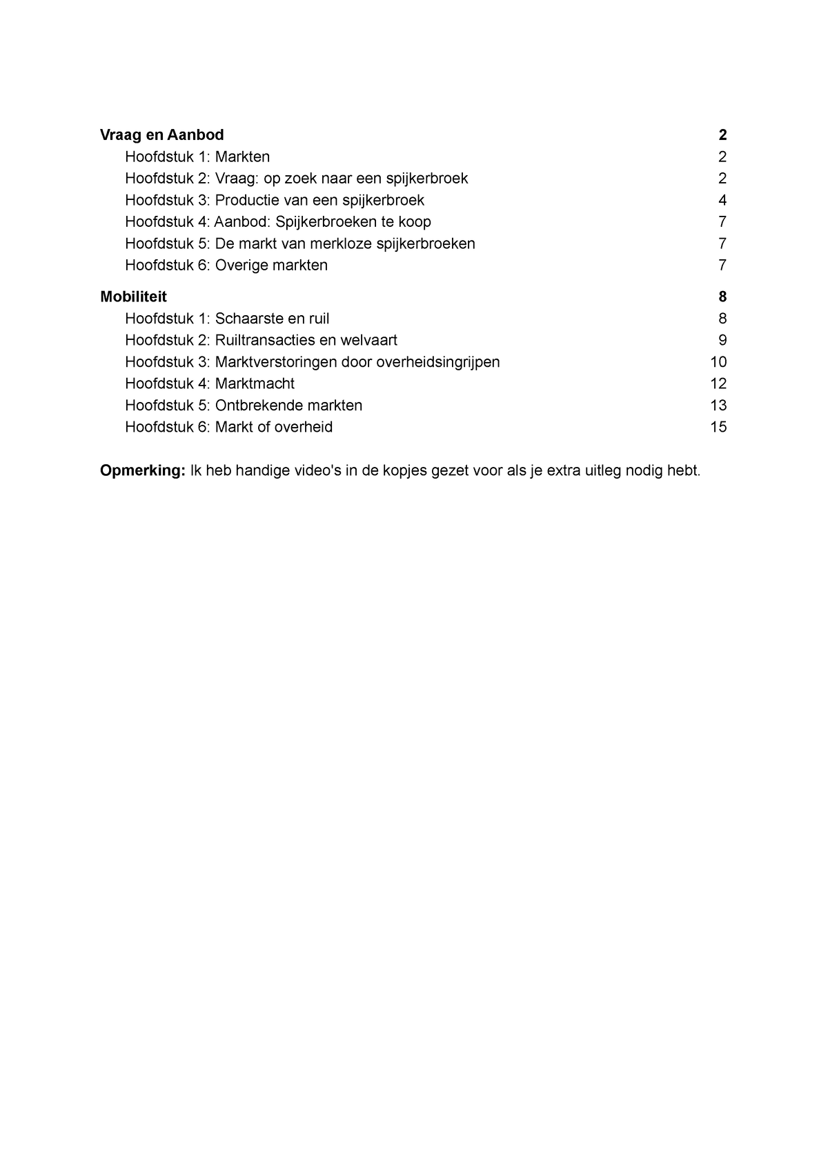 Economie Samenvatting - LWEO Lesbrief Vraag & Aanbod + Mobiliteit Met ...