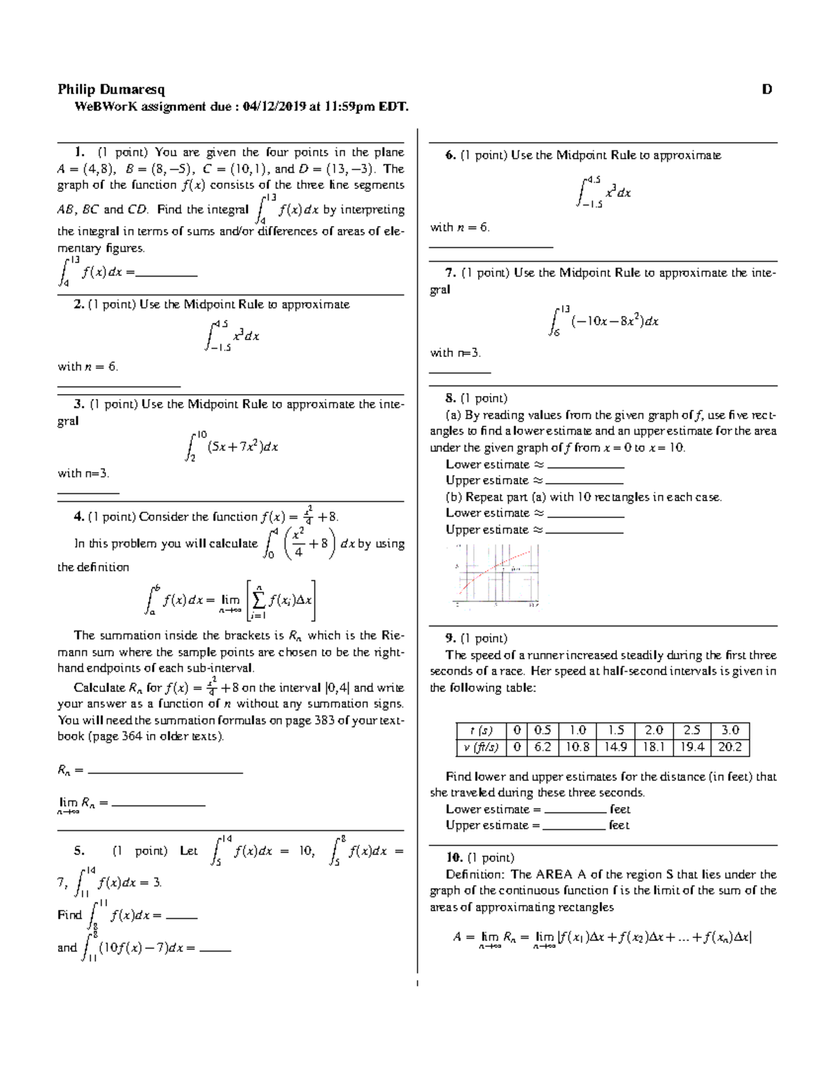 Web Works Final 2019 W - math web work solution - Philip Dumaresq D ...