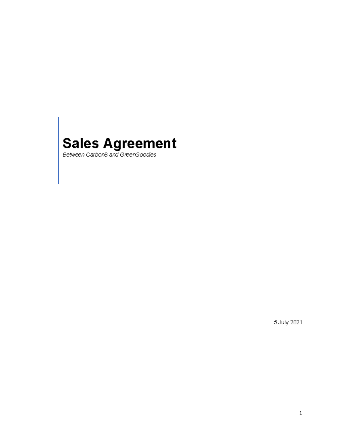 2022 - T2 sales agreement - Sales Agreement Between Carbon8 and ...