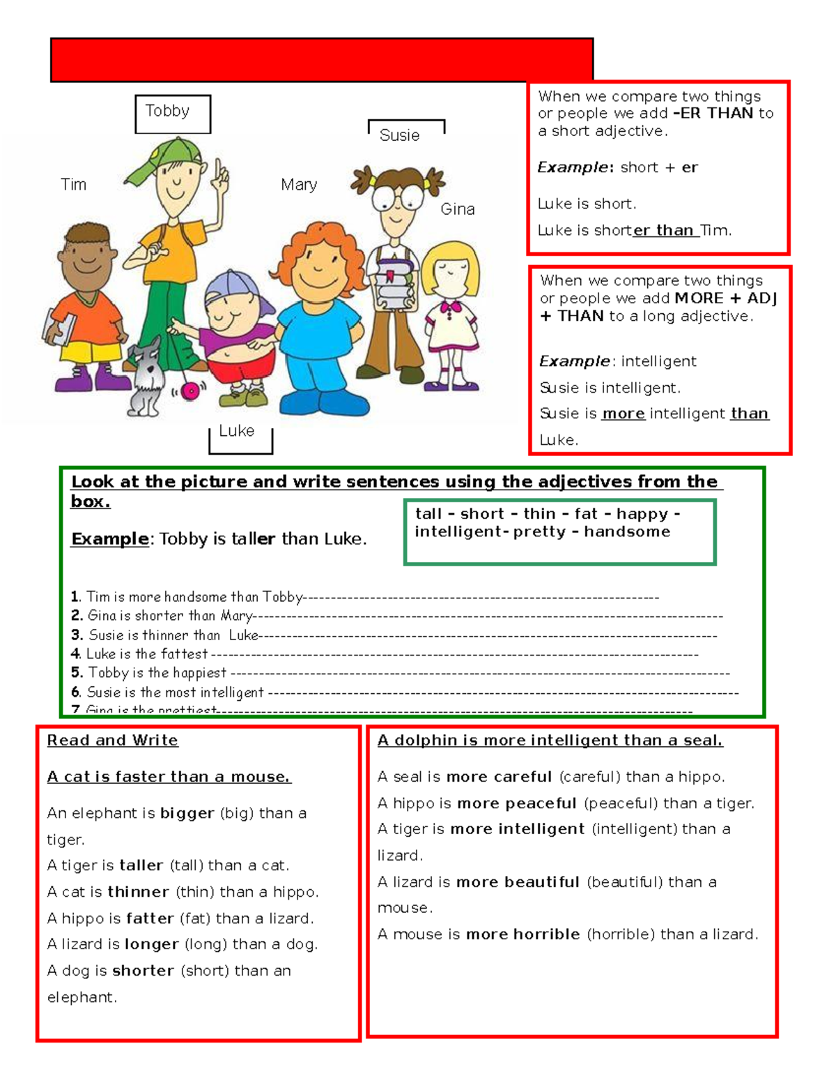 Worksheet - Tarea academica - When we compare two things or people we ...