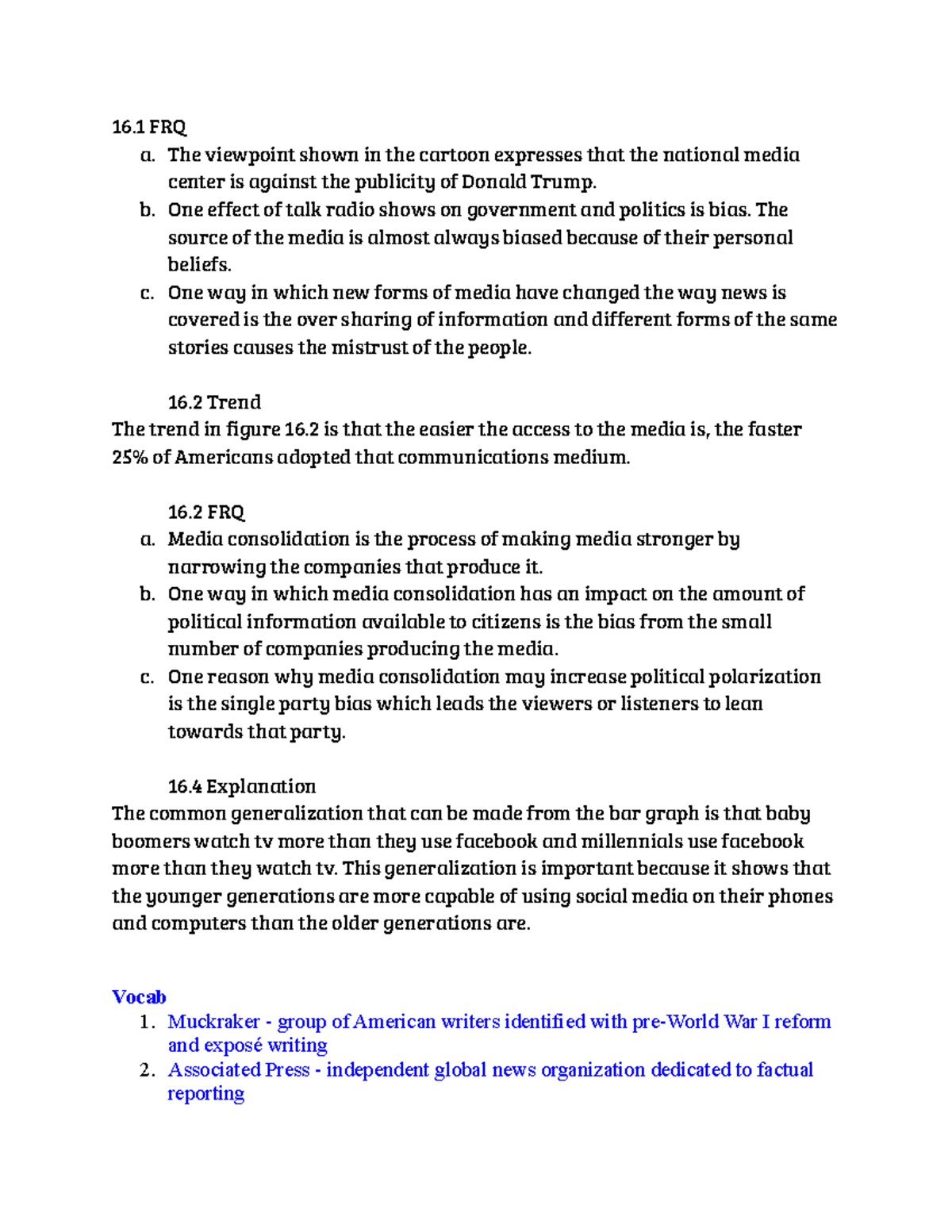 Study Media Study Guide Springer - 16 FRQ a. The viewpoint shown in the ...
