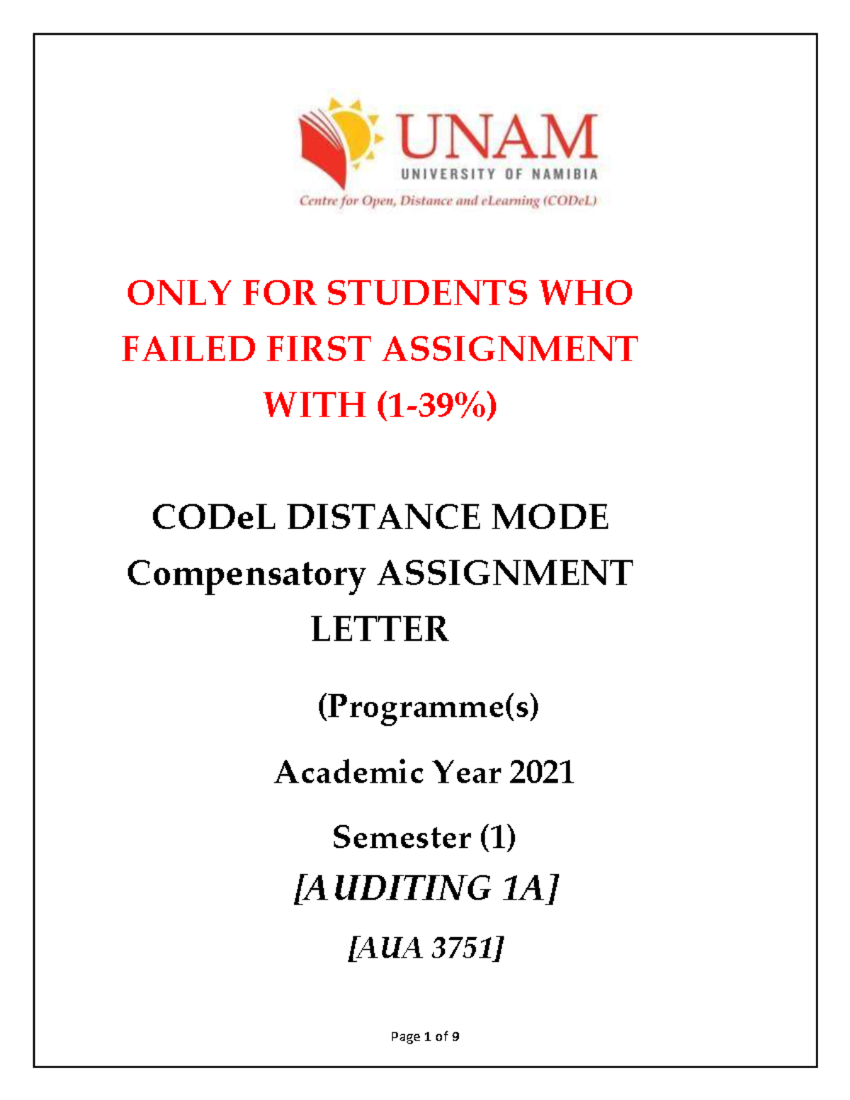 unam assignment cover page 2023 download