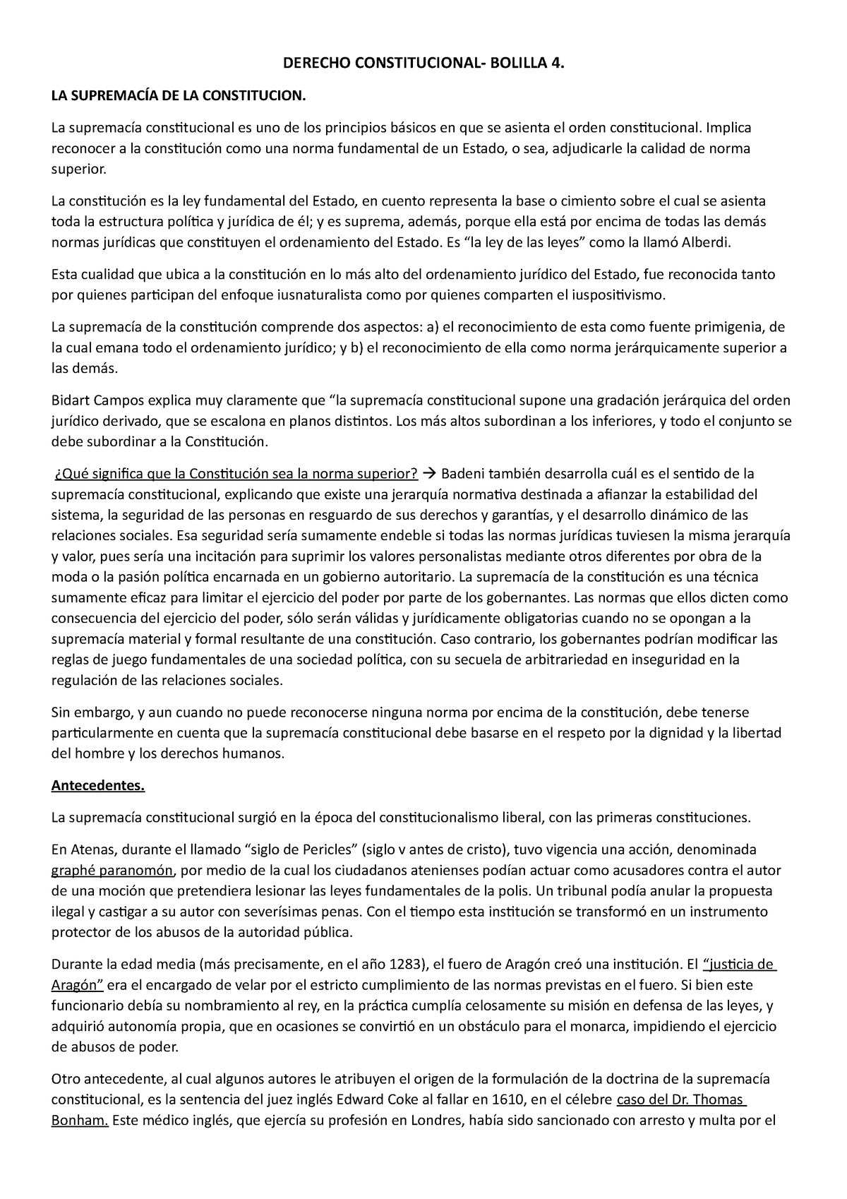 Bolilla 4 - Derecho Constitucional - DERECHO CONSTITUCIONAL- BOLILLA 4 ...