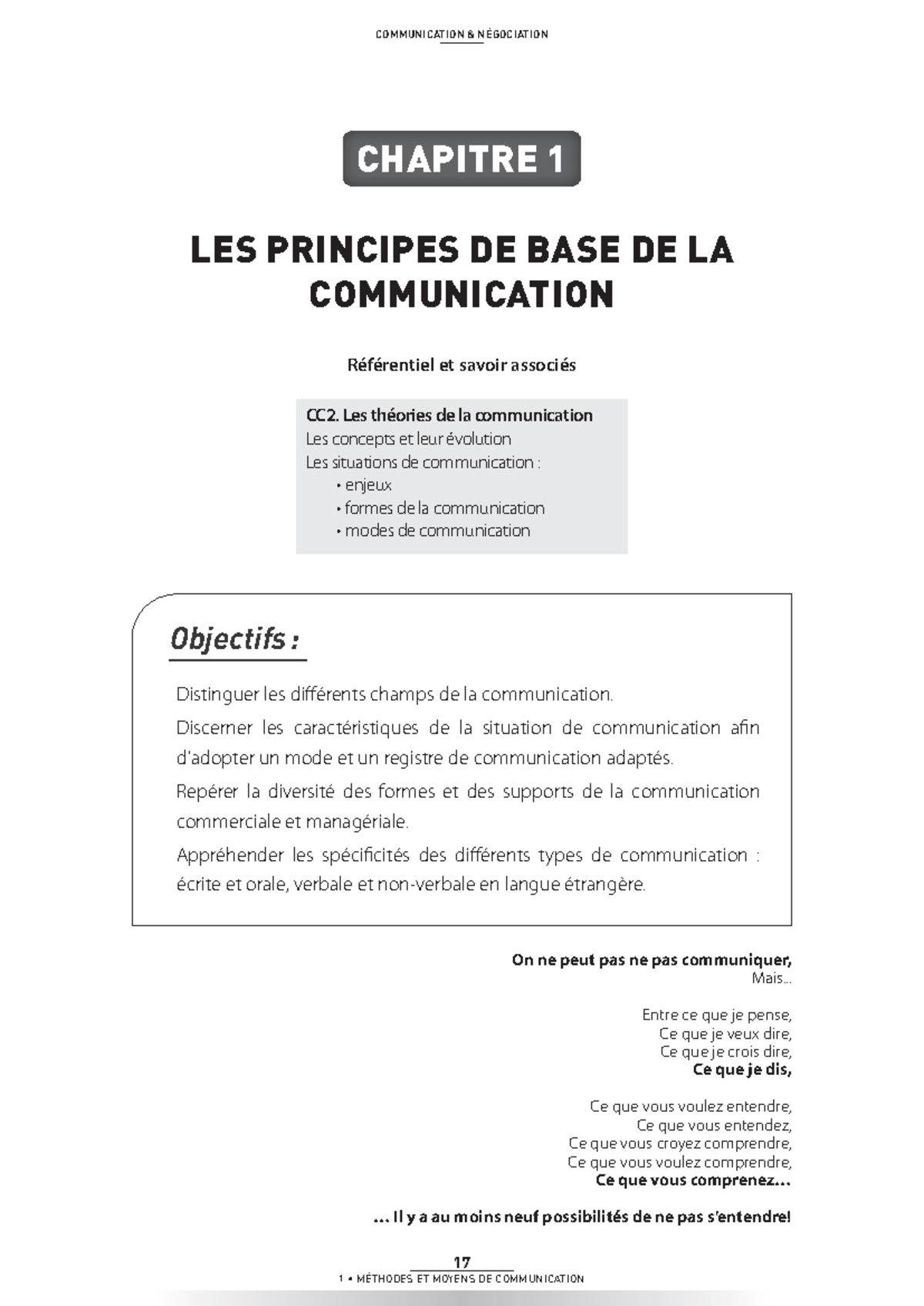 Communication 2 - test - 17 CHAPITRE 1 LES PRINCIPES DE BASE DE LA ...