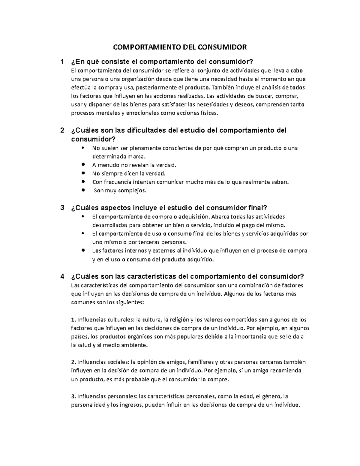 Primer Taller Comportamiento DEL Consumidor Cuestionario (1 ...