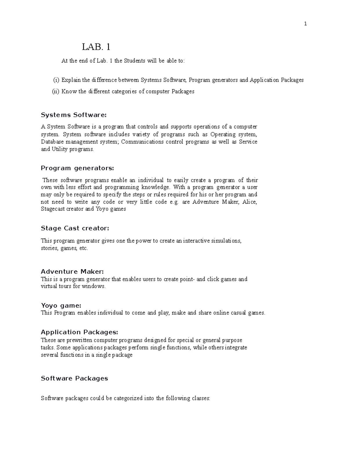 SLT Practical 1 - Application Pckg1 - ####### 1 LAB. 1 At the end of ...