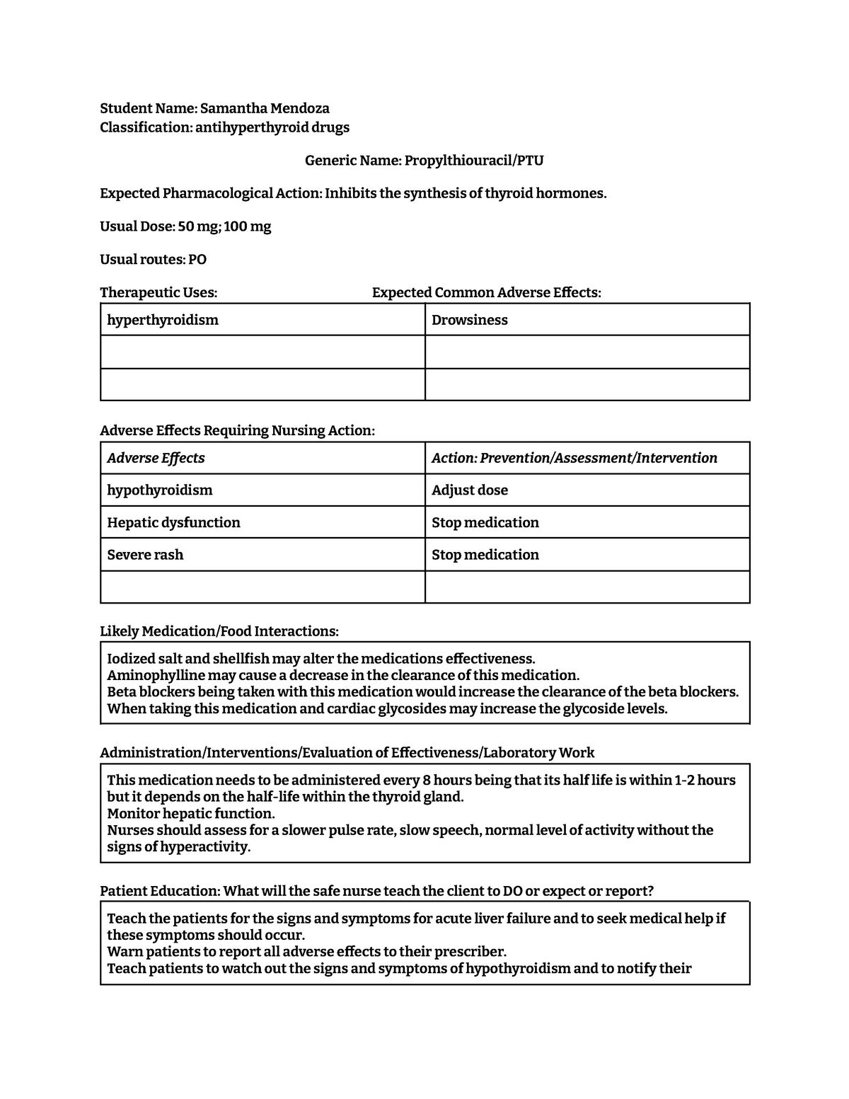 propylthiouracil medication template