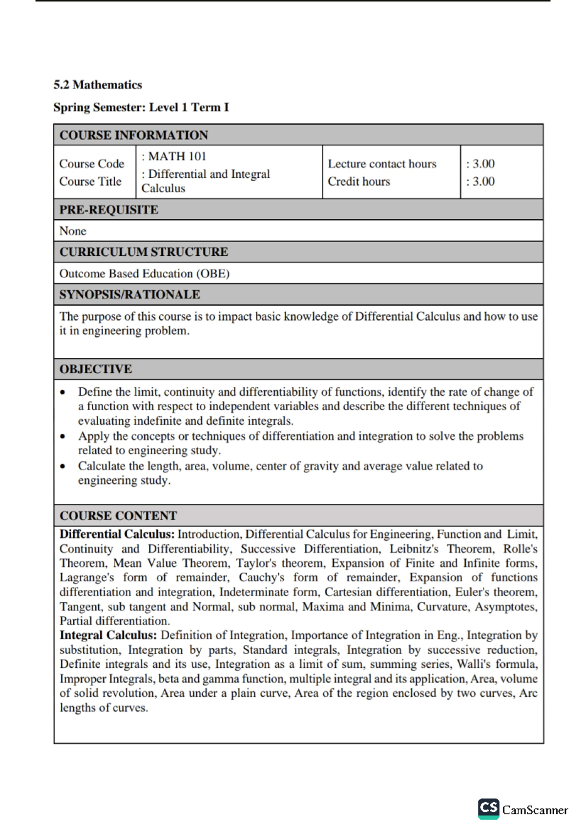 Math 101 Syllabus - Good - Discrete Mathematics - Studocu