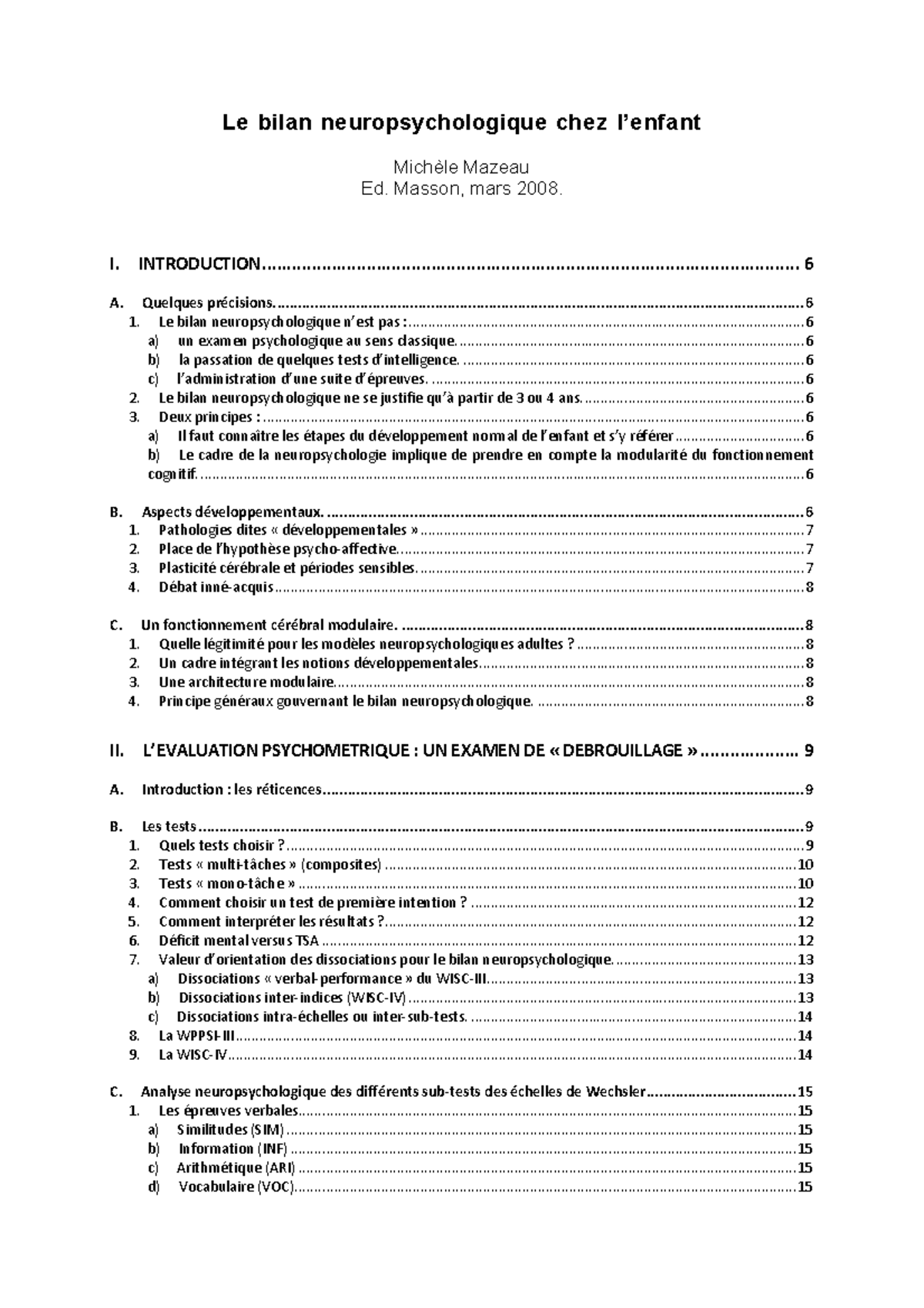 415585630 Le Bilan Neuropsychologique Chez l Enfant Le bilan neuropsychologique chez l’enfant