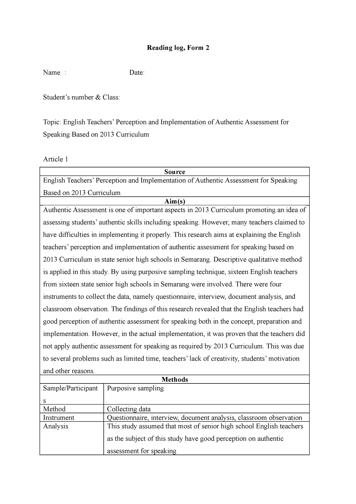 reading-log-3-english-teachers-perception-and-implementation-of-authentic-assessment-for