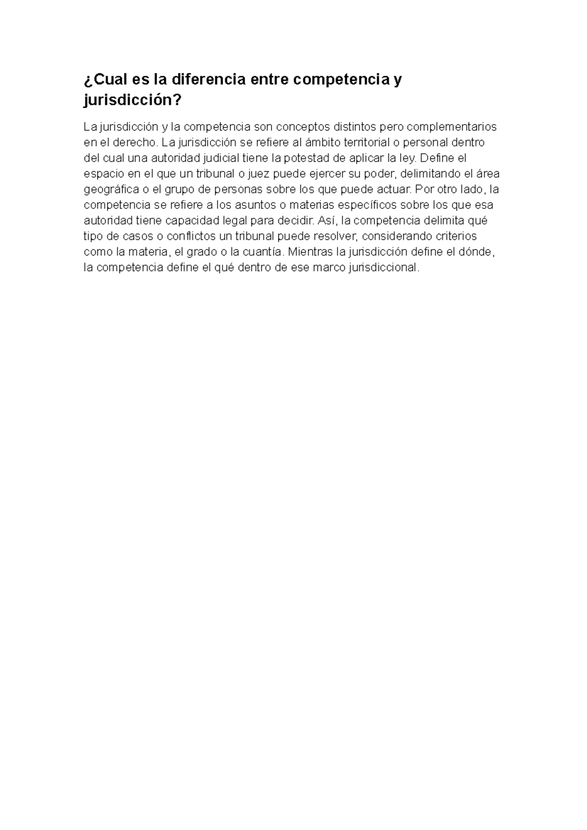 Competencia y jurisdicción - ¿Cual es la diferencia entre competencia y ...