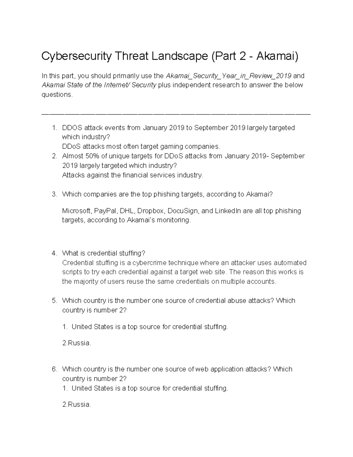 Work Sheet 2 - Assignment 1 Part 2 For Cyber Security - Cybersecurity 