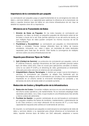 Almonte-Laura-Diseño de una red de datos - Laura Almonte A Enumere las ...