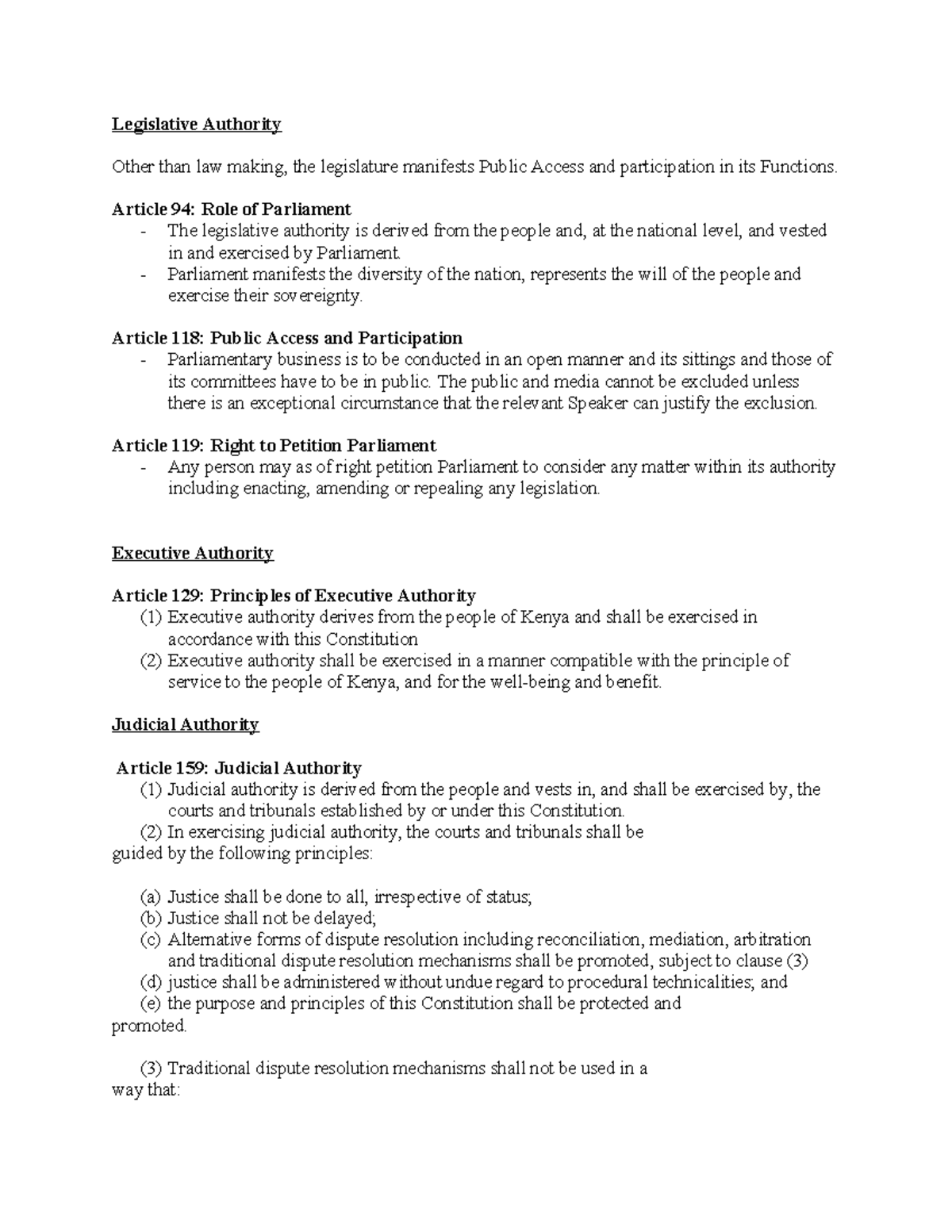 Legislative Authority - Legislative Authority Other than law making ...