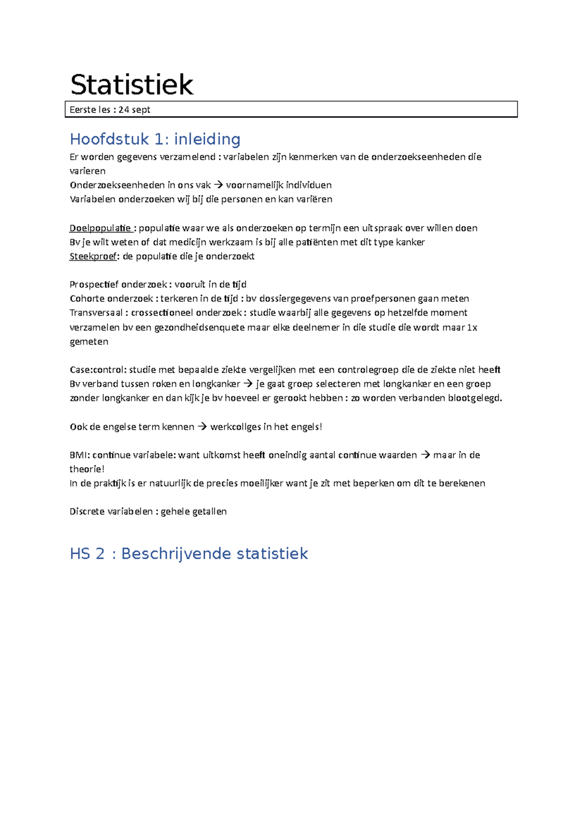 Statistiek Data-analyse Statistiek - UGent - Studocu