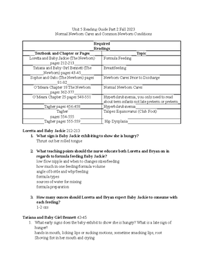 Unit 3 Note-Taking Guide Spring 20221 - Nursing Care of the Growing ...