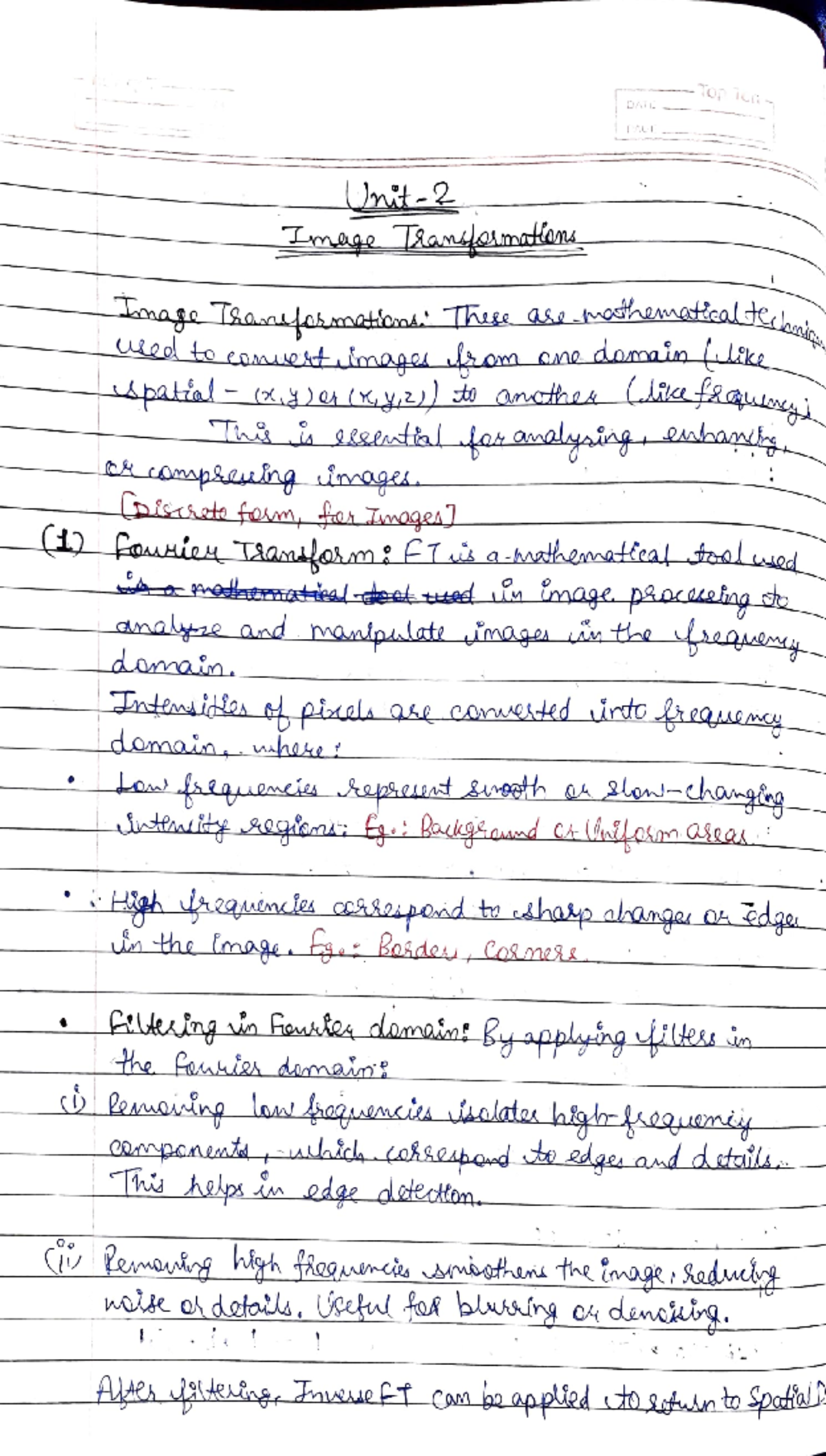 Unit-2 DIP - Hand written notes of RGPV- Digital Image Processing, Unit ...
