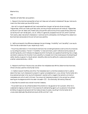 Experiment 2 Lab Report Final - 1 BIOCHEMISTRY I (CH-222) FINAL ...