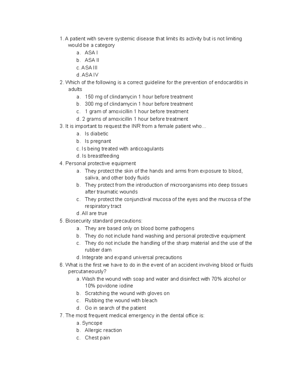 Clinical EQ.pdf - A patient with severe systemic disease that limits ...